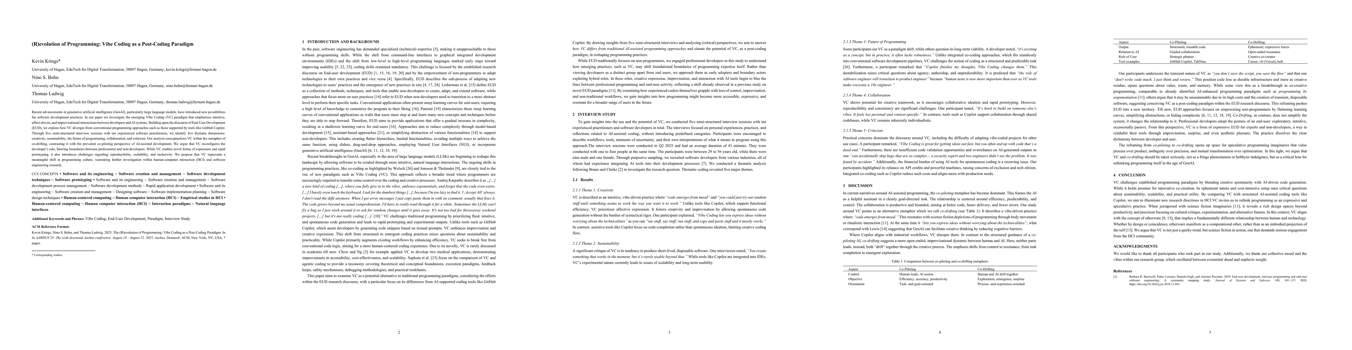 Thumbnail for (R)evolution of Programming: Vibe Coding as a Post-Coding Paradigm