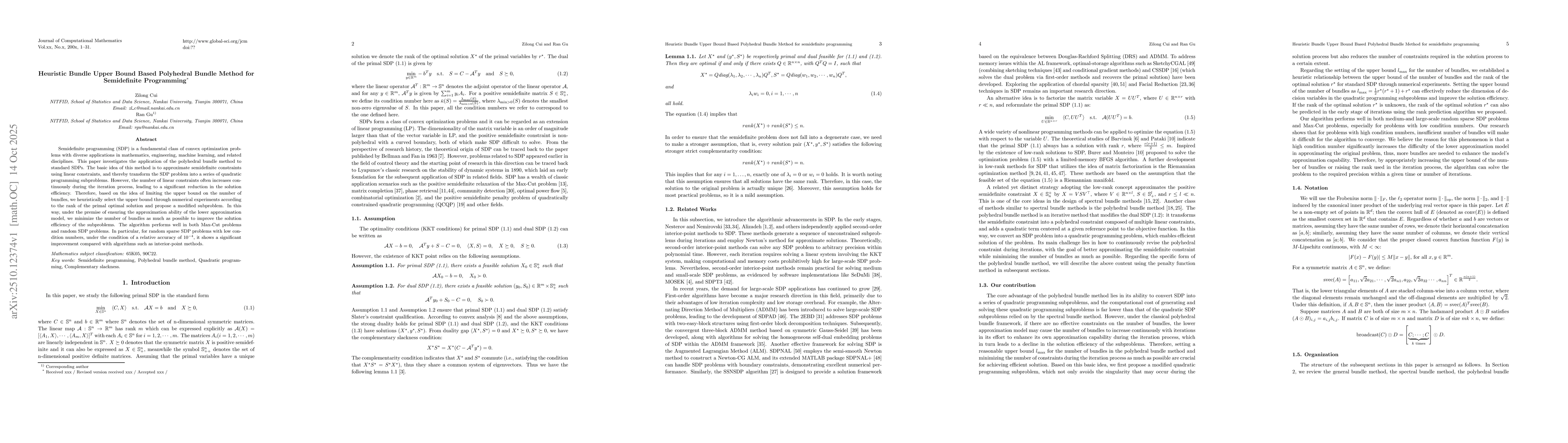 Thumbnail for Heuristic Bundle Upper Bound Based Polyhedral Bundle Method for
  Semidefinite Programming