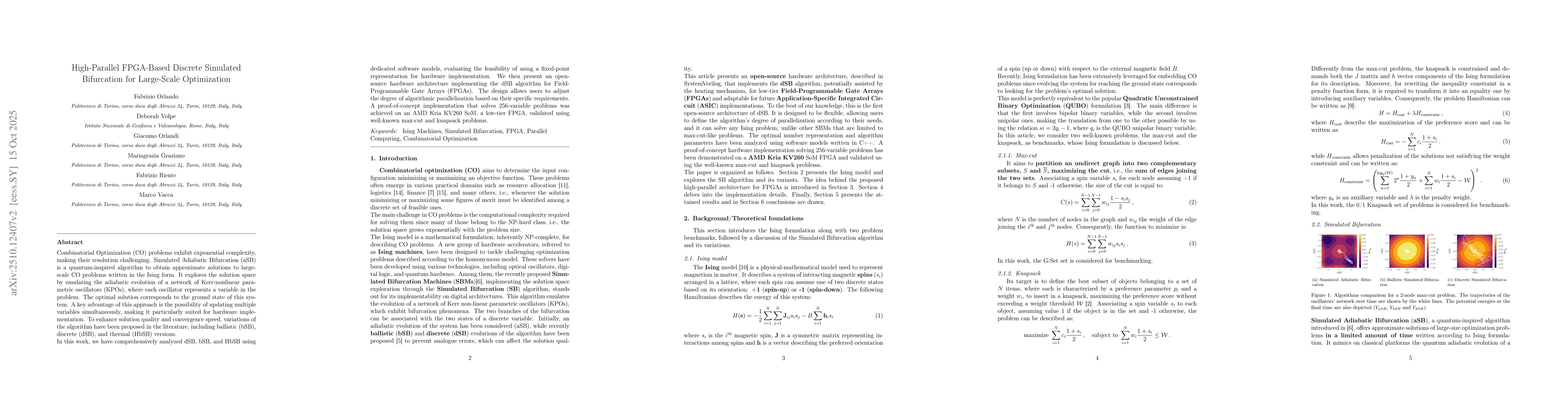 Thumbnail for High-Parallel FPGA-Based Discrete Simulated Bifurcation for Large-Scale
  Optimization