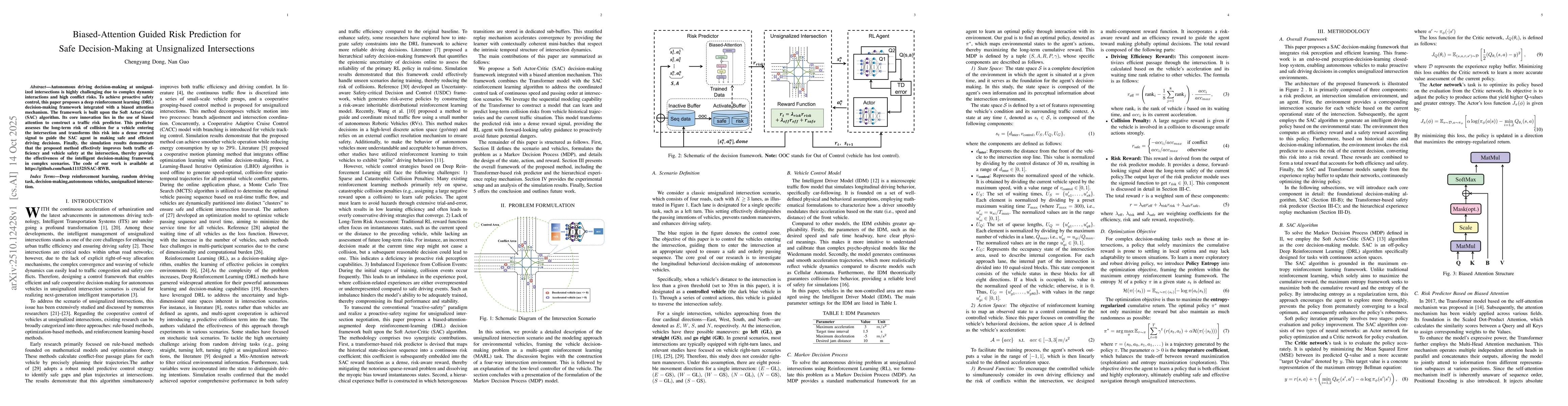 Thumbnail for Biased-Attention Guided Risk Prediction for Safe Decision-Making at
  Unsignalized Intersections