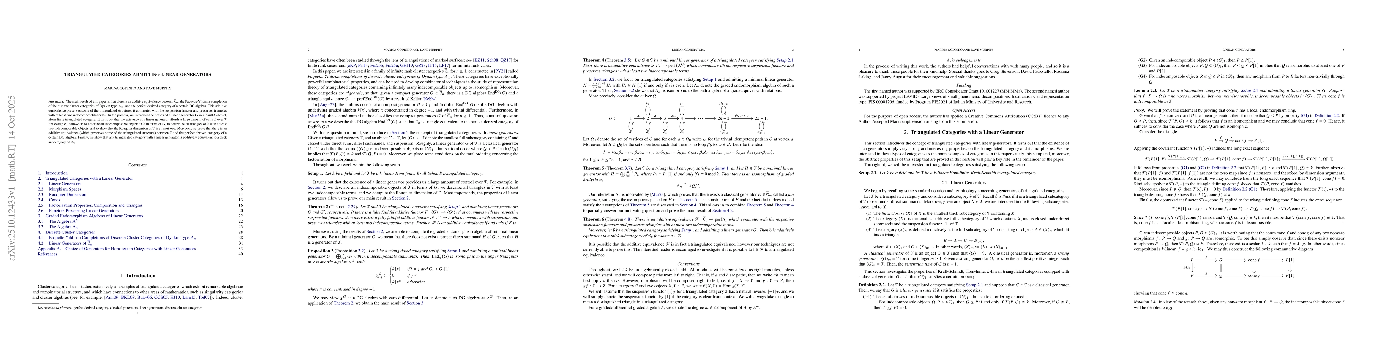 Thumbnail for Triangulated Categories Admitting Linear Generators