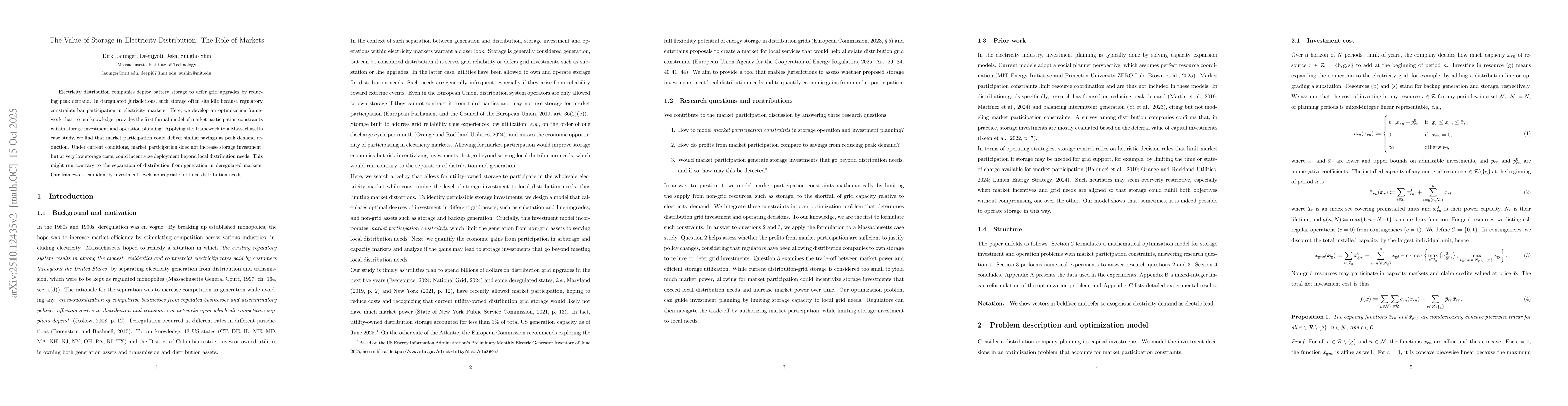 Thumbnail for The value of storage in electricity distribution: The role of markets