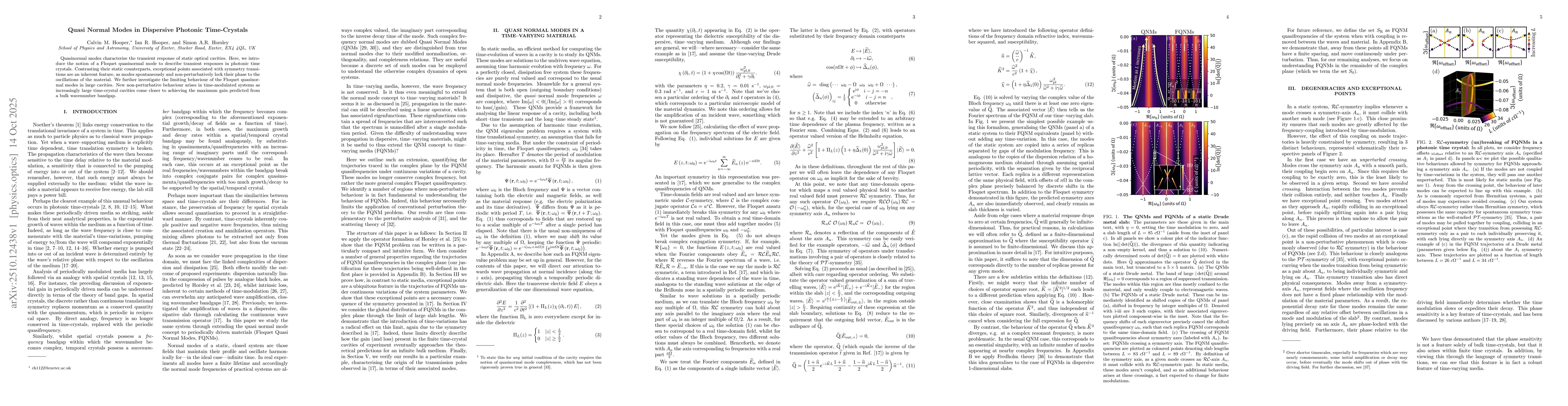 Thumbnail for Quasi Normal Modes in Dispersive Photonic Time-Crystals