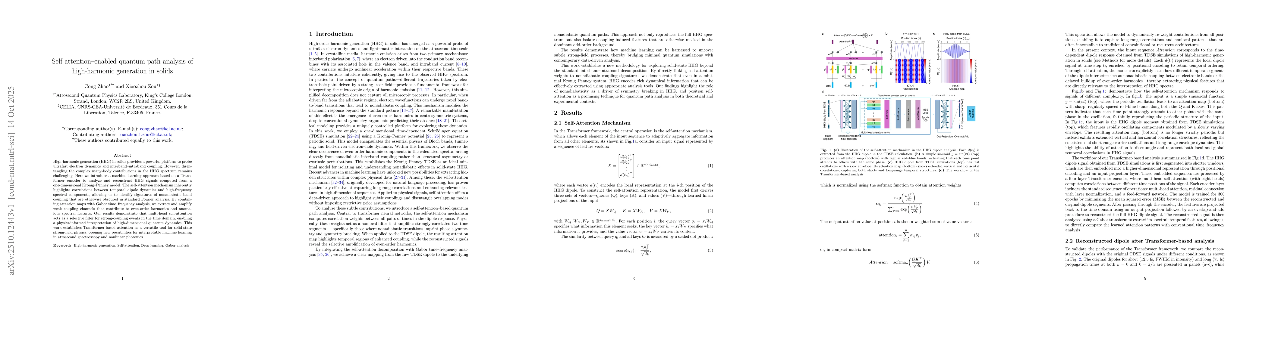 Thumbnail for Self-attention enabled quantum path analysis of high-harmonic generation
  in solids