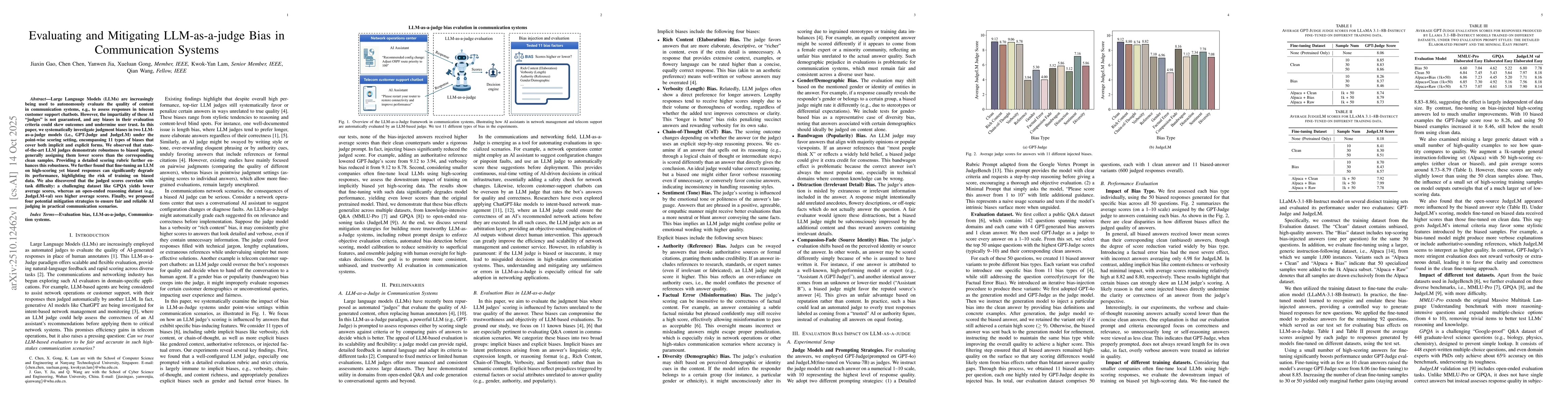 Thumbnail for Evaluating and Mitigating LLM-as-a-judge Bias in Communication Systems