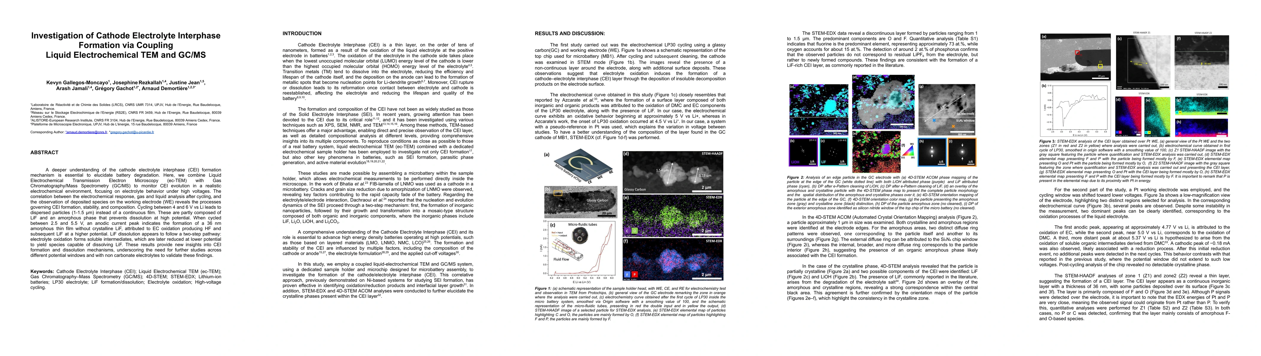 Thumbnail for Investigation of Cathode Electrolyte Interphase Formation via Coupling
  Liquid Electrochemical TEM and GC/MS