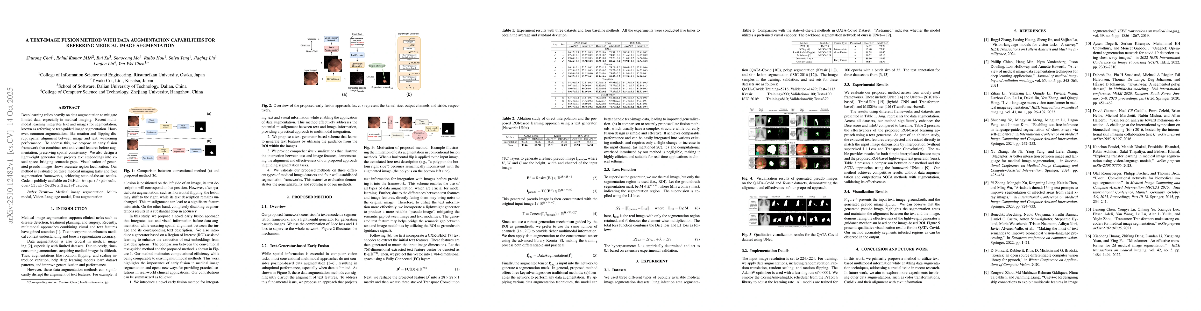 Thumbnail for A Text-Image Fusion Method with Data Augmentation Capabilities for
  Referring Medical Image Segmentation