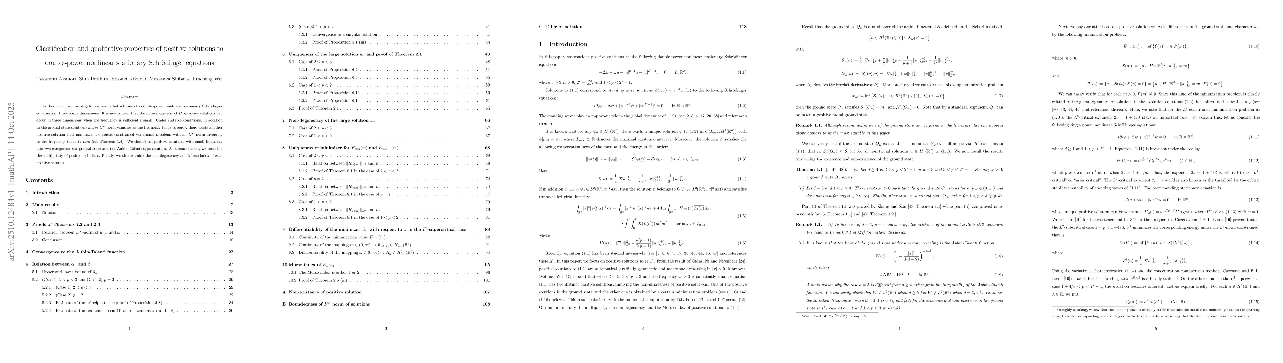 Thumbnail for Classification and qualitative properties of positive solutions to
  double-power nonlinear stationary Schrödinger equations