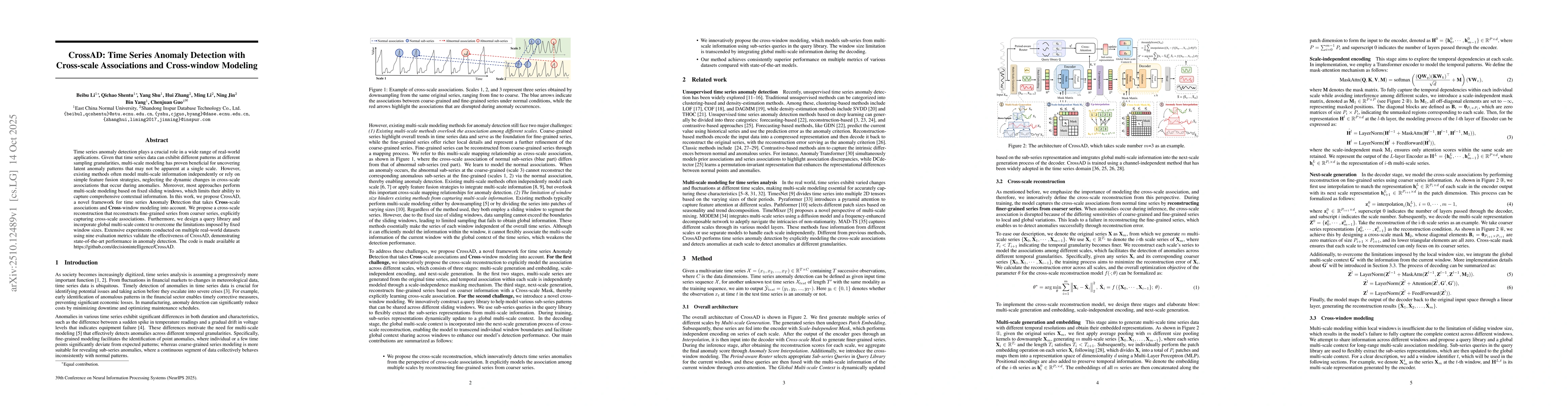 Thumbnail for CrossAD: Time Series Anomaly Detection with Cross-scale Associations and
  Cross-window Modeling