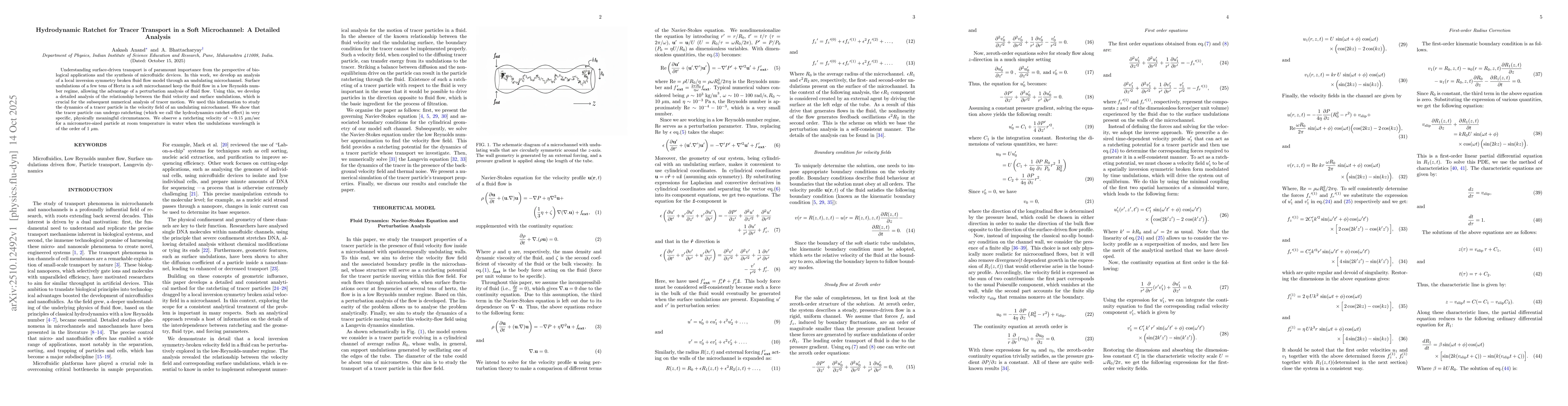 Thumbnail for Hydrodynamic Ratchet for Tracer Transport in a Soft Microchannel: A
  Detailed Analysis