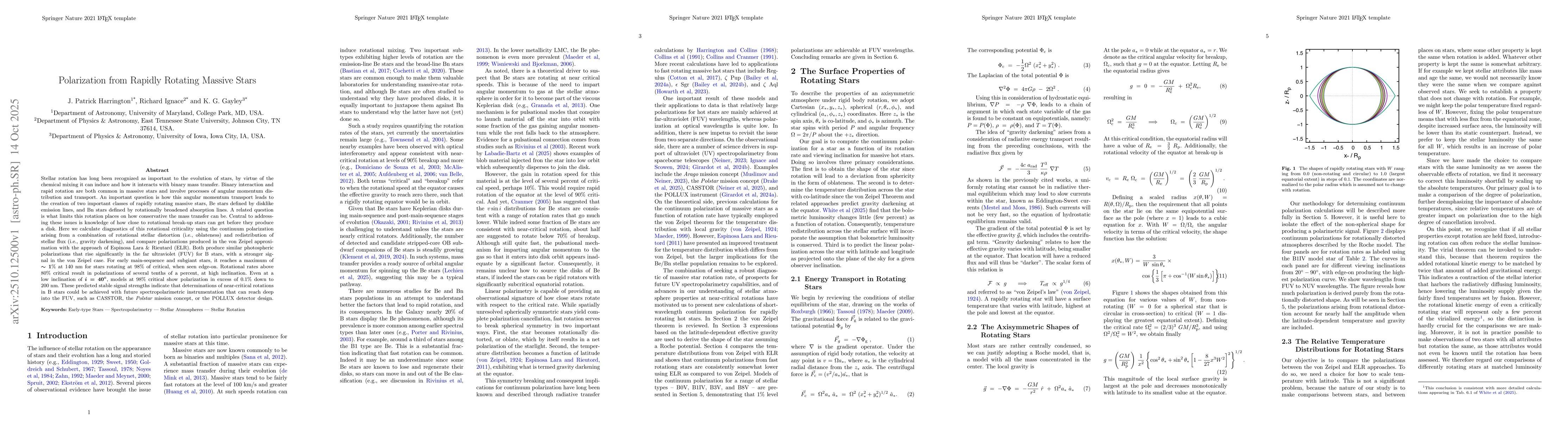 Thumbnail for Polarization from Rapidly Rotating Massive Stars