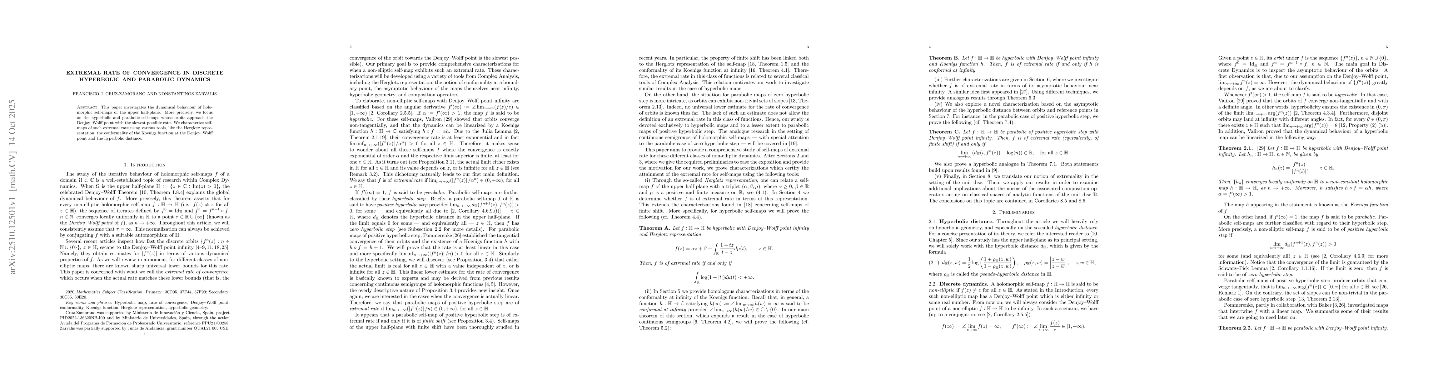 Thumbnail for Extremal rate of convergence in discrete hyperbolic and parabolic
  dynamics