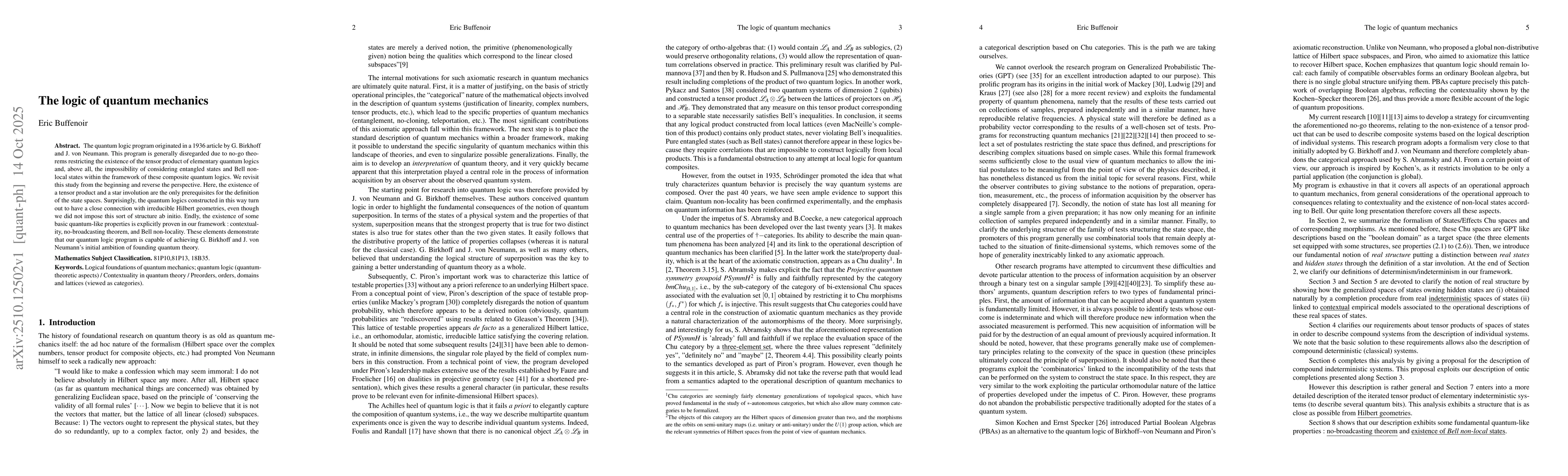 Thumbnail for The logic of quantum mechanics