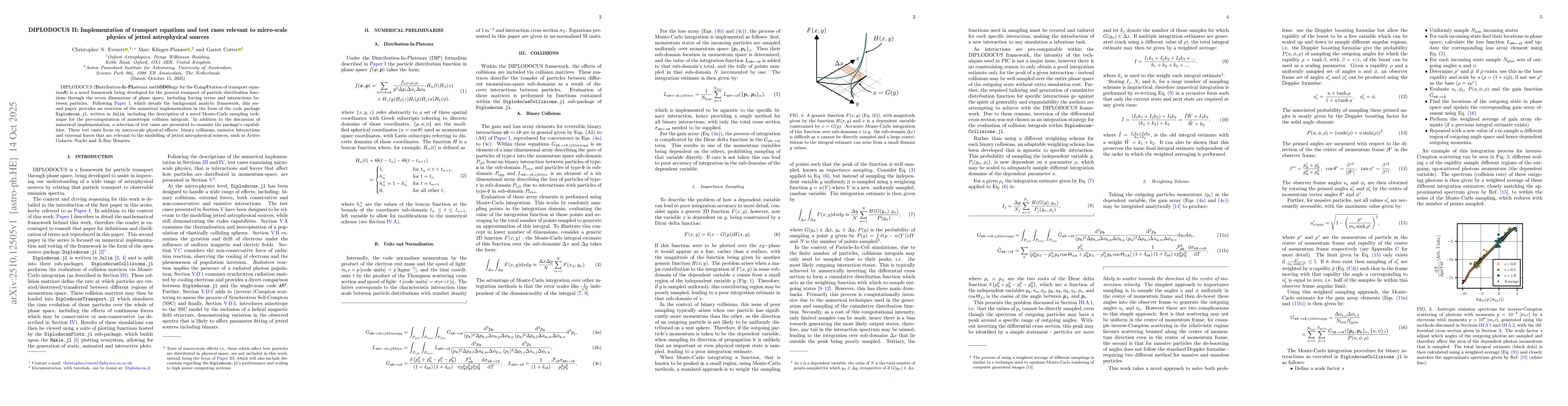 Thumbnail for DIPLODOCUS II: Implementation of transport equations and test cases
  relevant to micro-scale physics of jetted astrophysical sources
