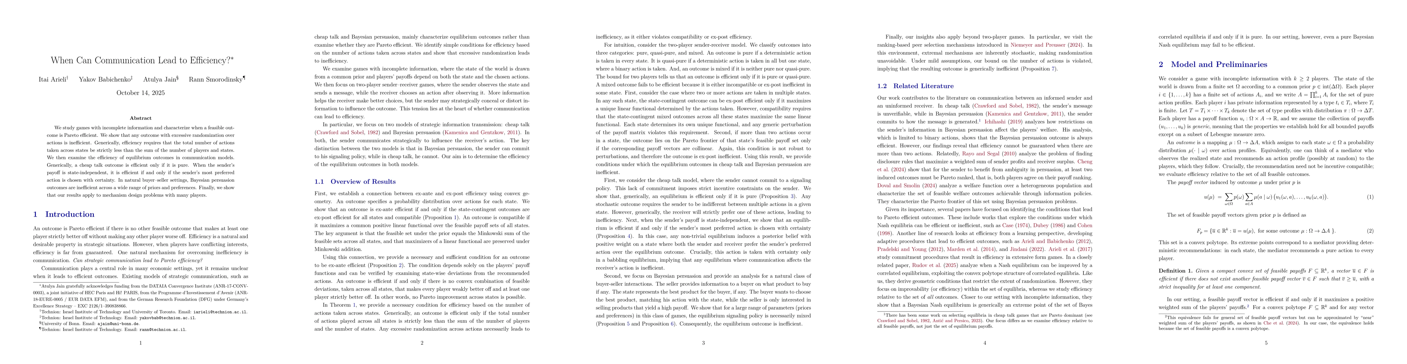 Thumbnail for When Can Communication Lead to Efficiency?