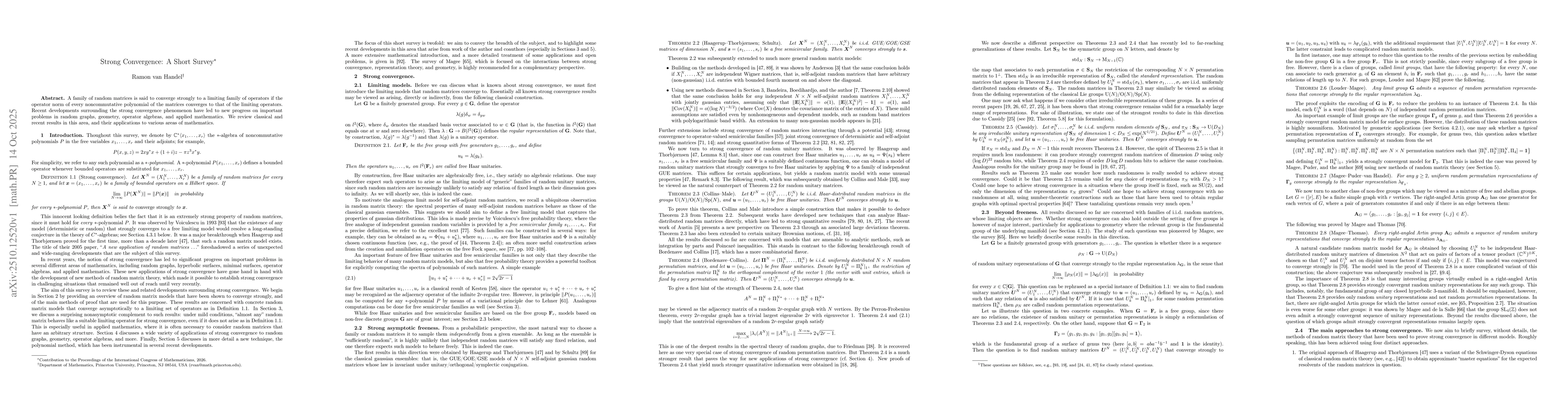 Thumbnail for Strong convergence: a short survey