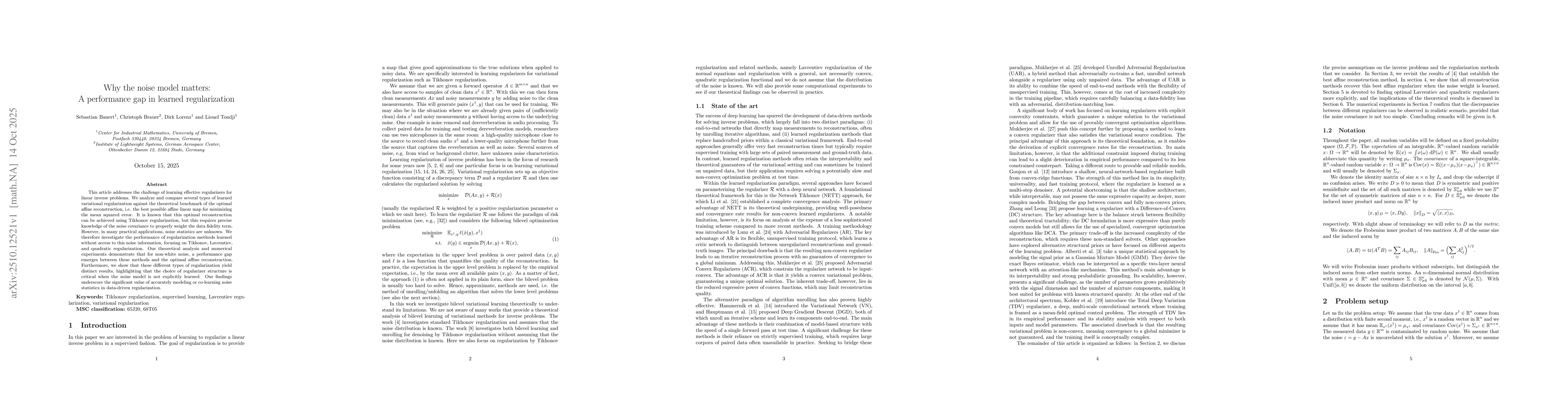 Thumbnail for Why the noise model matters: A performance gap in learned regularization