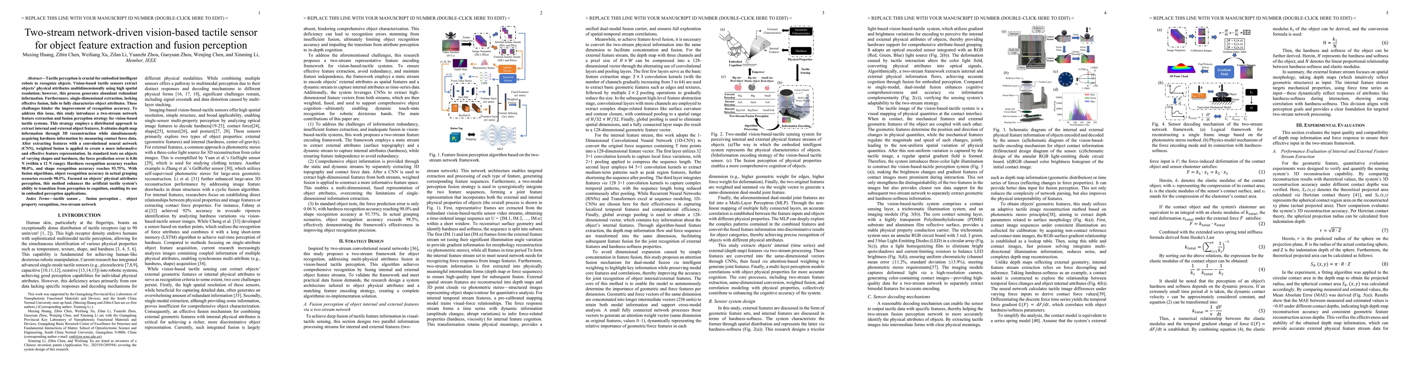 Thumbnail for Two-stream network-driven vision-based tactile sensor for object feature
  extraction and fusion perception