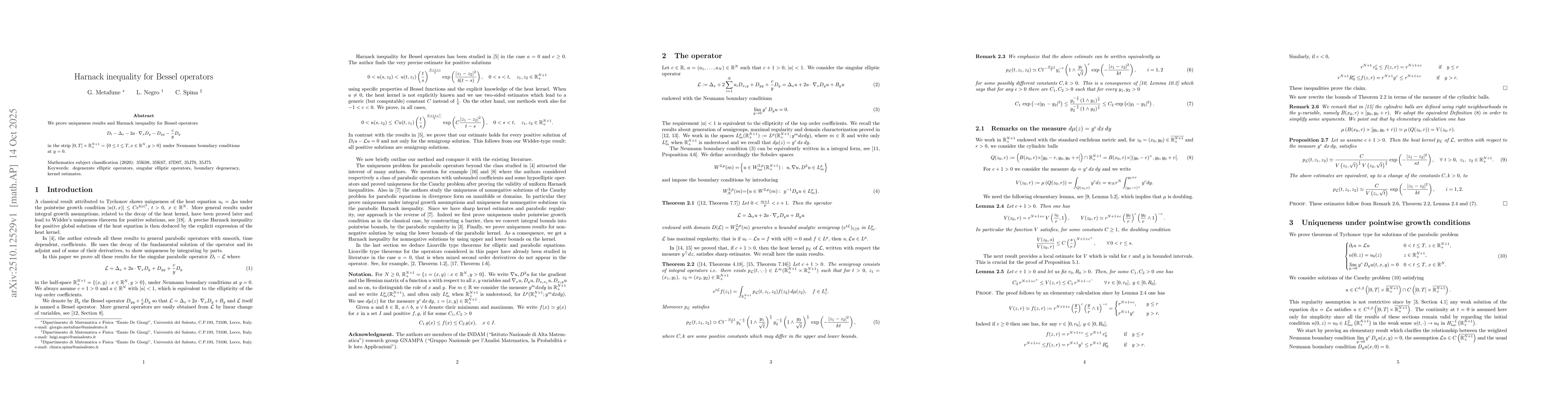 Thumbnail for Harnack inequality for Bessel operators