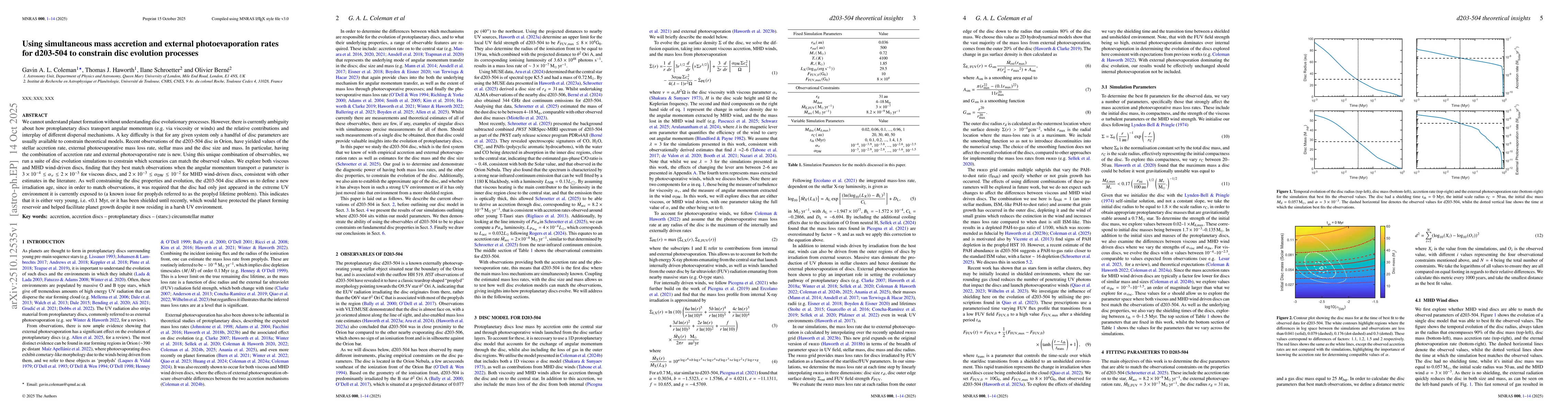 Thumbnail for Using simultaneous mass accretion and external photoevaporation rates
  for d203-504 to constrain disc evolution processes
