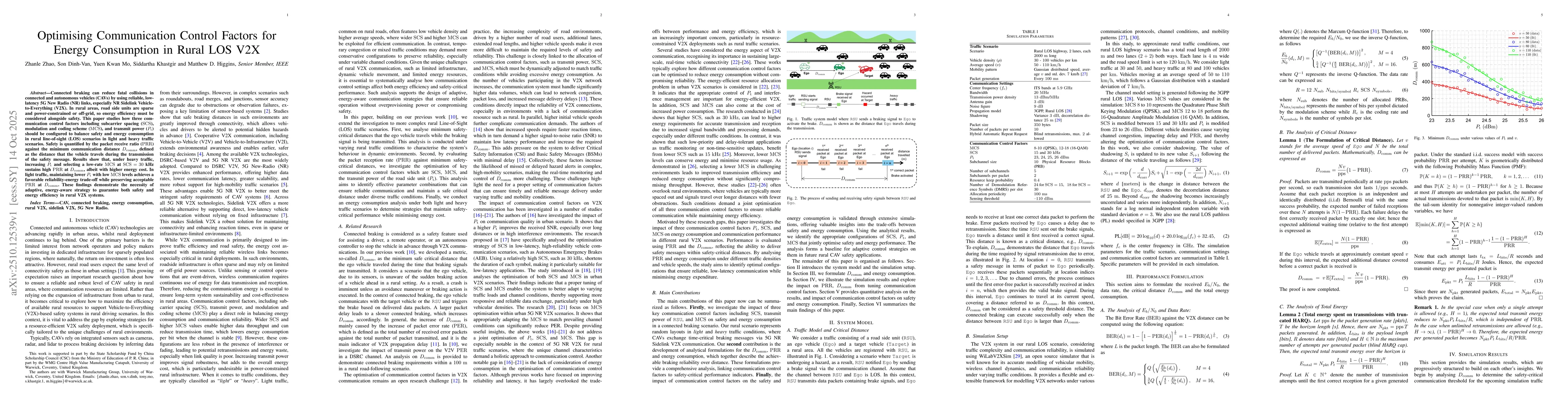 Thumbnail for Optimising Communication Control Factors for Energy Consumption in Rural
  LOS V2X