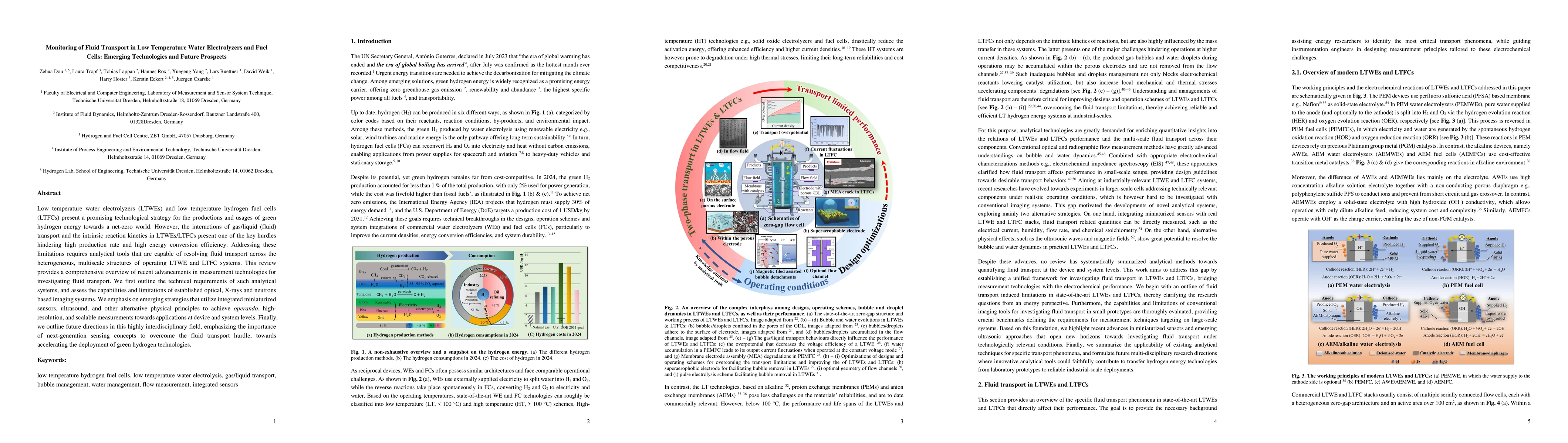 Thumbnail for Monitoring of Fluid Transport in Low Temperature Water Electrolyzers and
  Fuel Cells: Emerging Technologies and Future Prospects