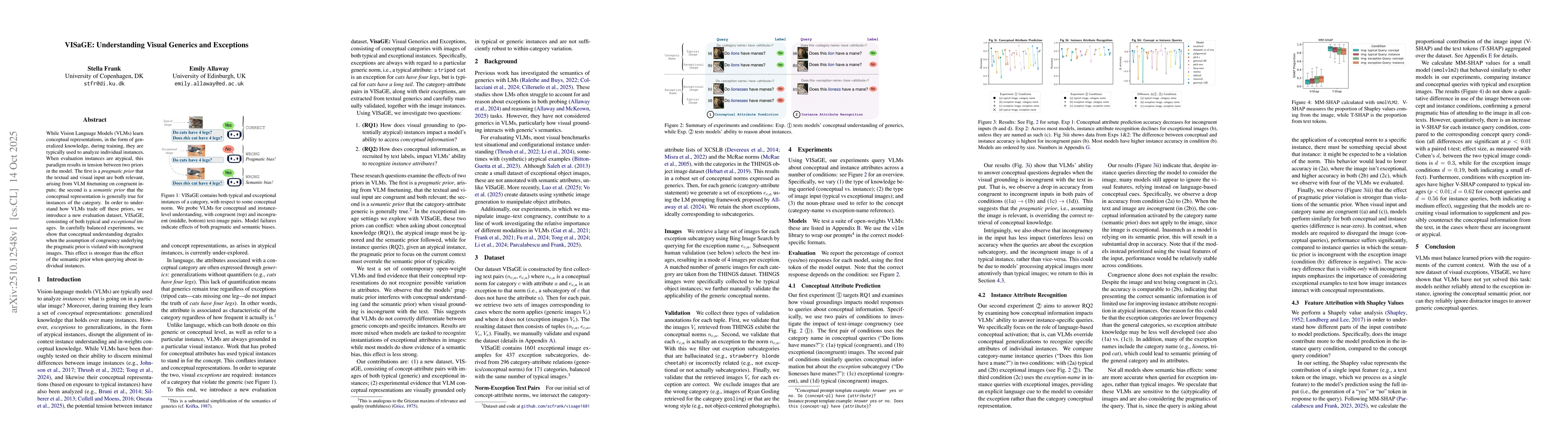 Thumbnail for VISaGE: Understanding Visual Generics and Exceptions