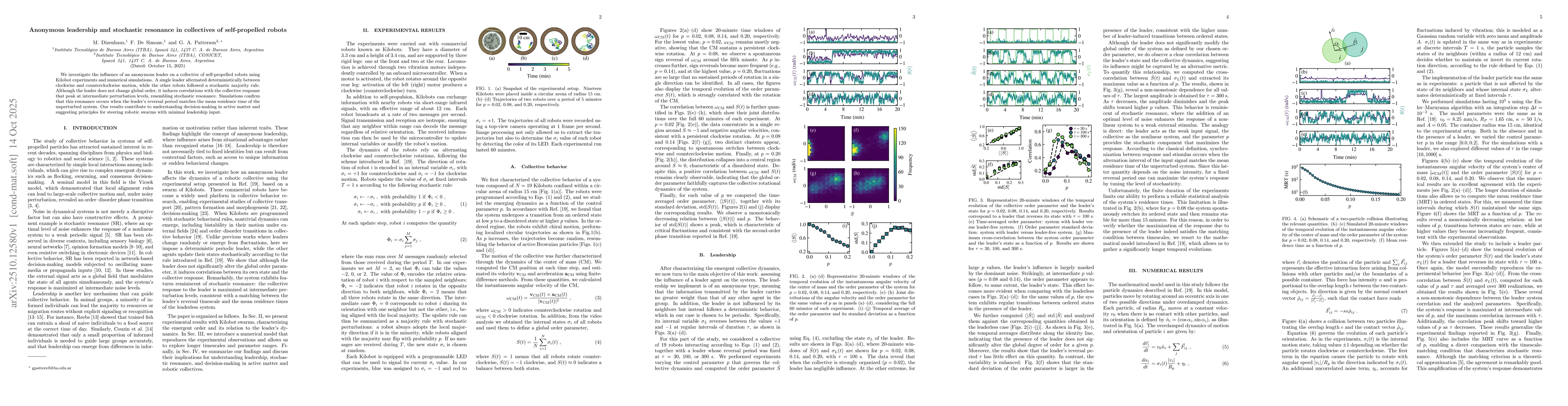 Thumbnail for Anonymous leadership and stochastic resonance in collectives of
  self-propelled robots