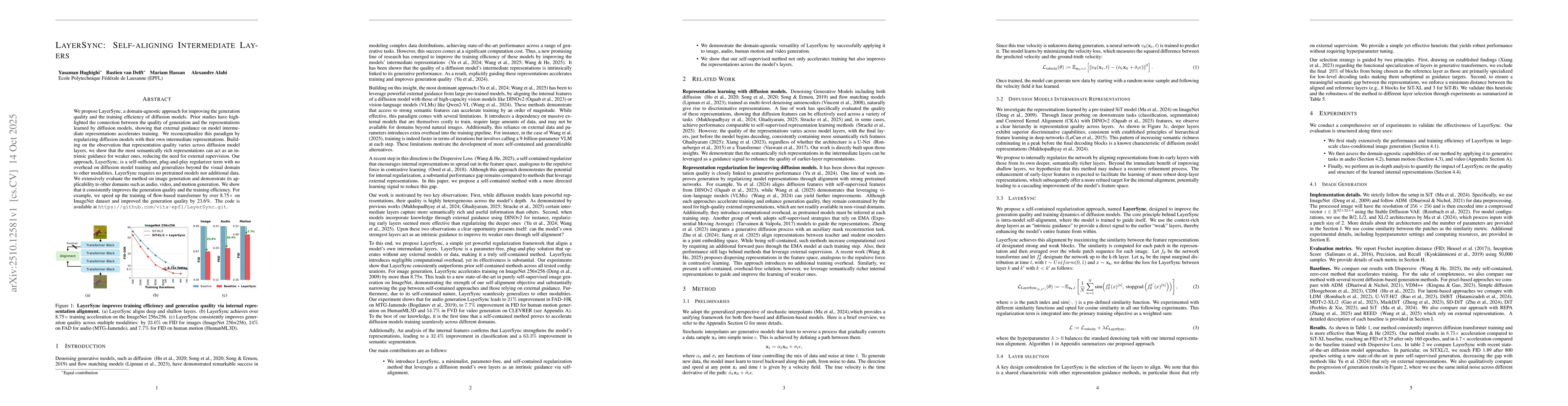 Thumbnail for LayerSync: Self-aligning Intermediate Layers