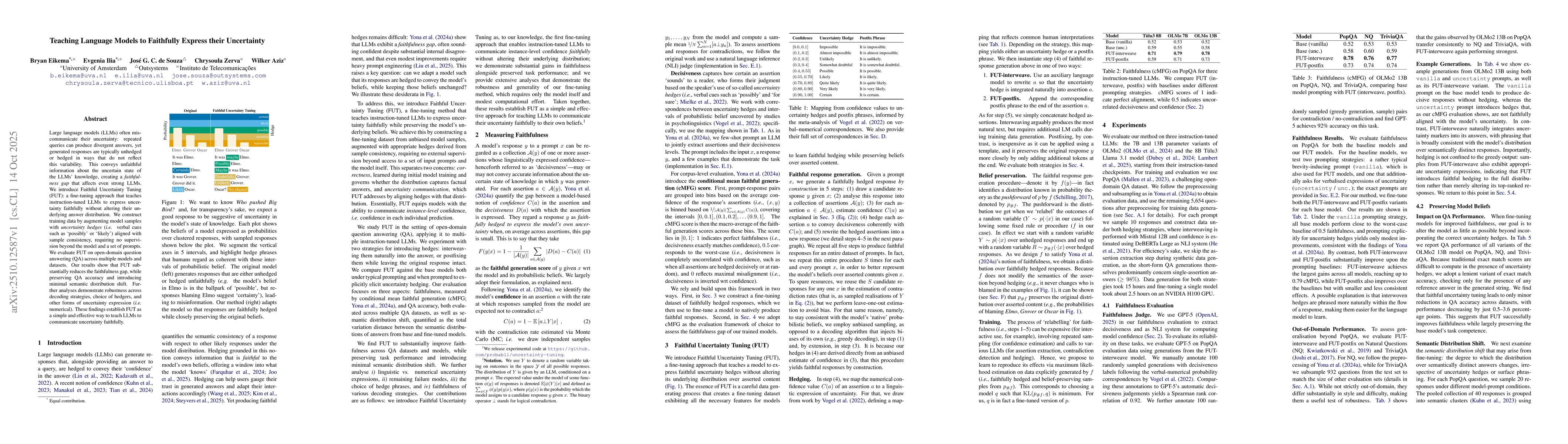 Thumbnail for Teaching Language Models to Faithfully Express their Uncertainty