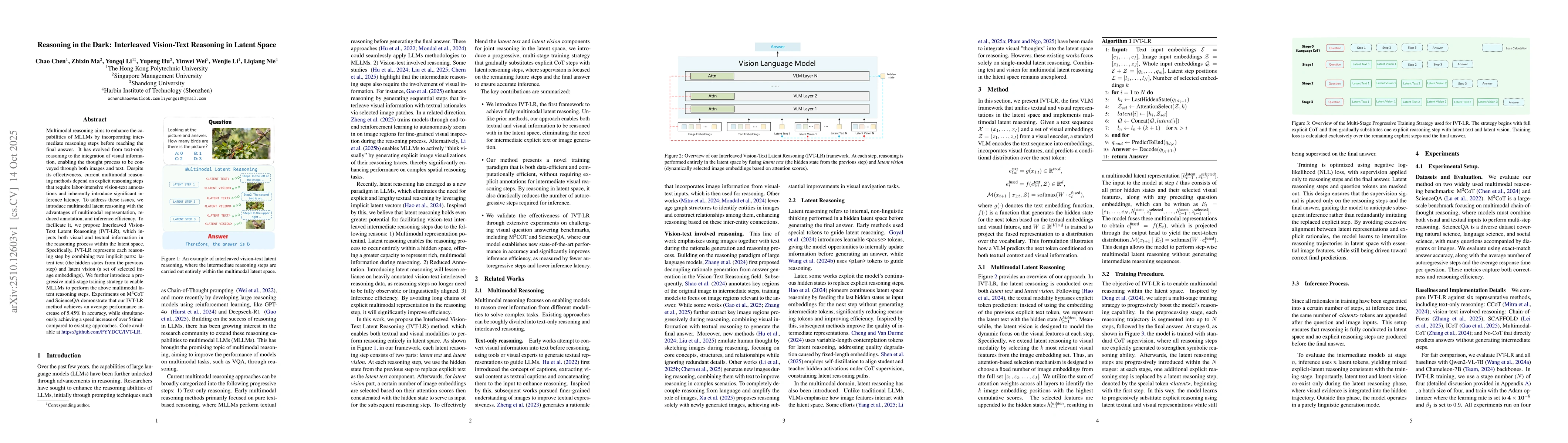 Thumbnail for Reasoning in the Dark: Interleaved Vision-Text Reasoning in Latent Space