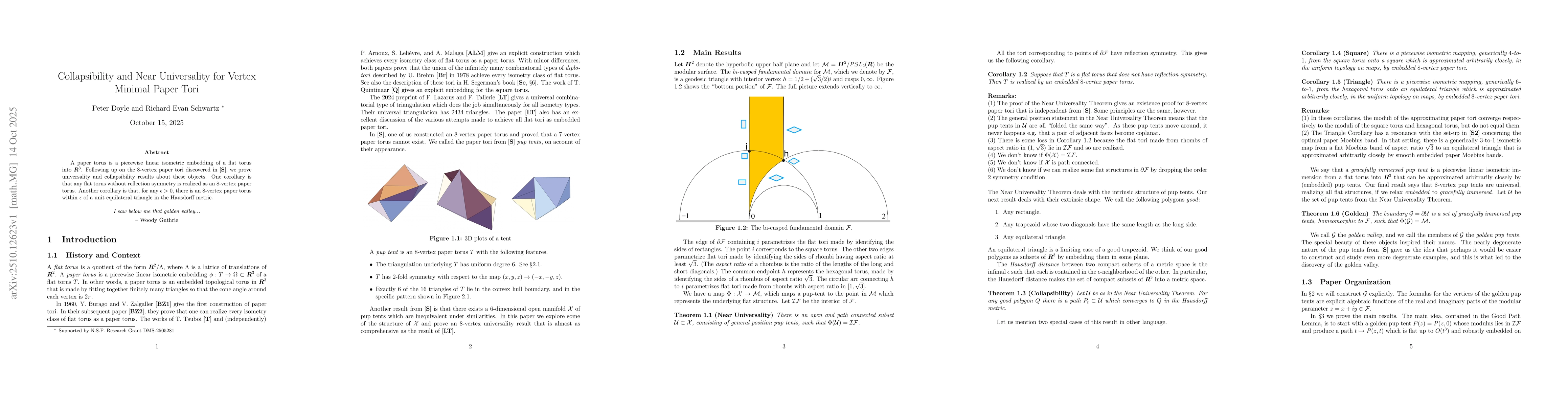 Thumbnail for Collapsibility and Near Universality for Vertex Minimal Paper Tori