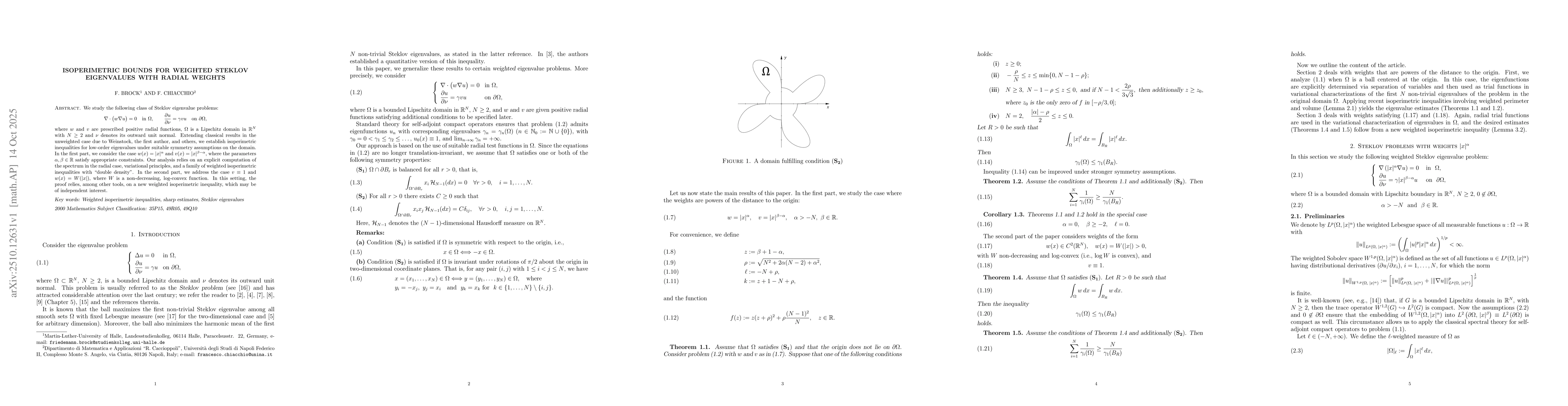 Thumbnail for Isoperimetric Bounds for Weighted Steklov Eigenvalues with Radial
  Weights