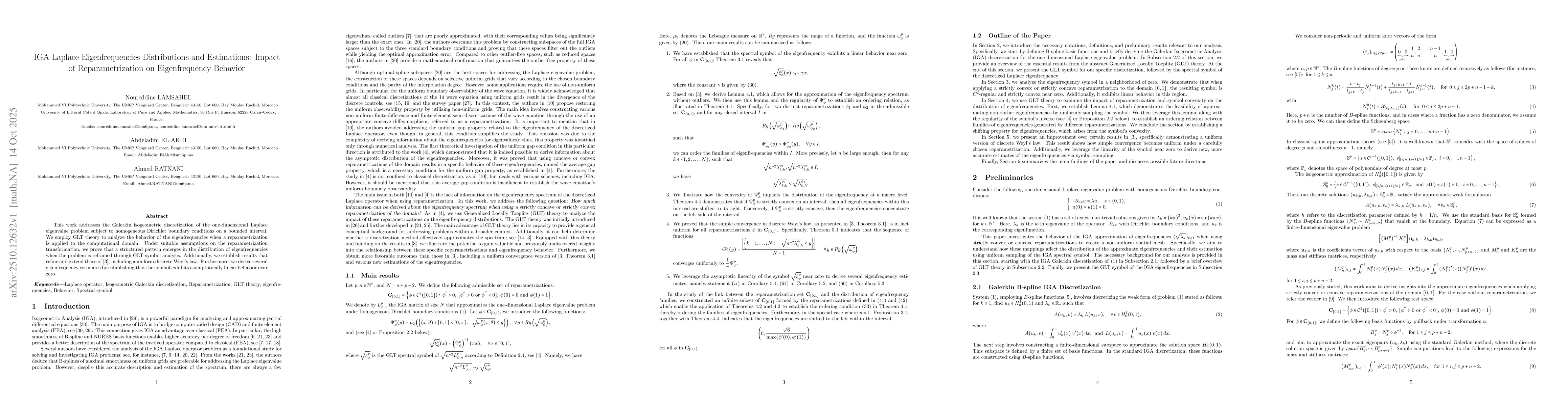 Thumbnail for IGA Laplace Eigenfrequencies Distributions and Estimations: Impact of
  Reparametrization on Eigenfrequency Behavior