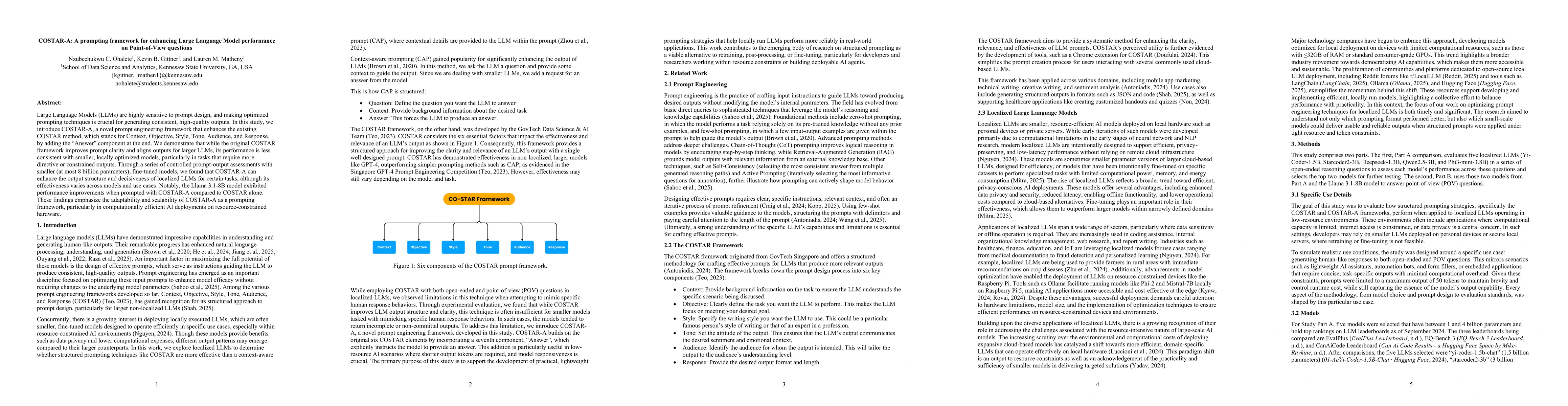 Thumbnail for COSTAR-A: A prompting framework for enhancing Large Language Model
  performance on Point-of-View questions