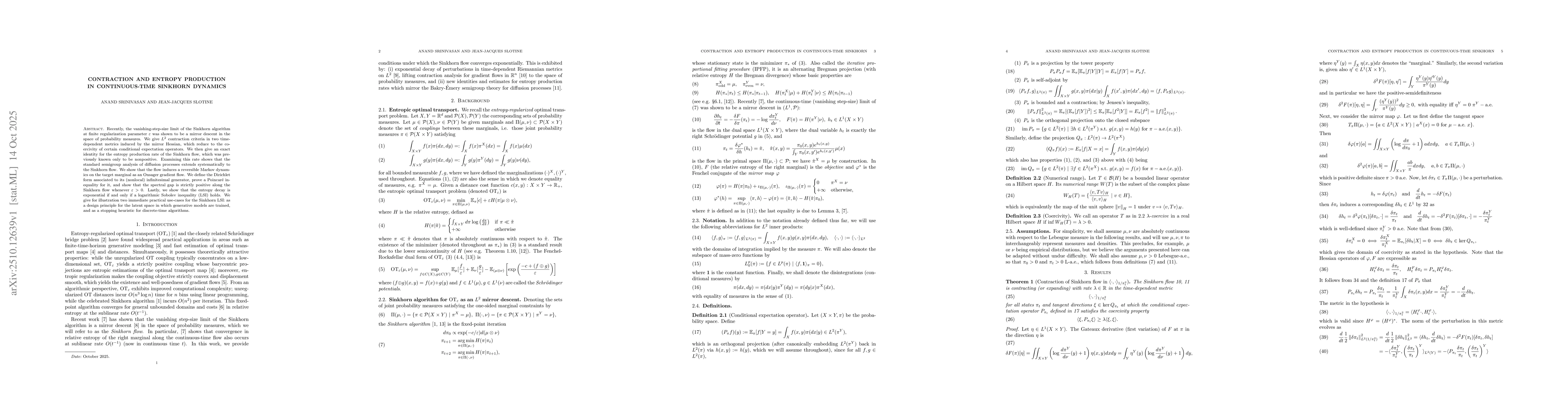 Thumbnail for Contraction and entropy production in continuous-time Sinkhorn dynamics