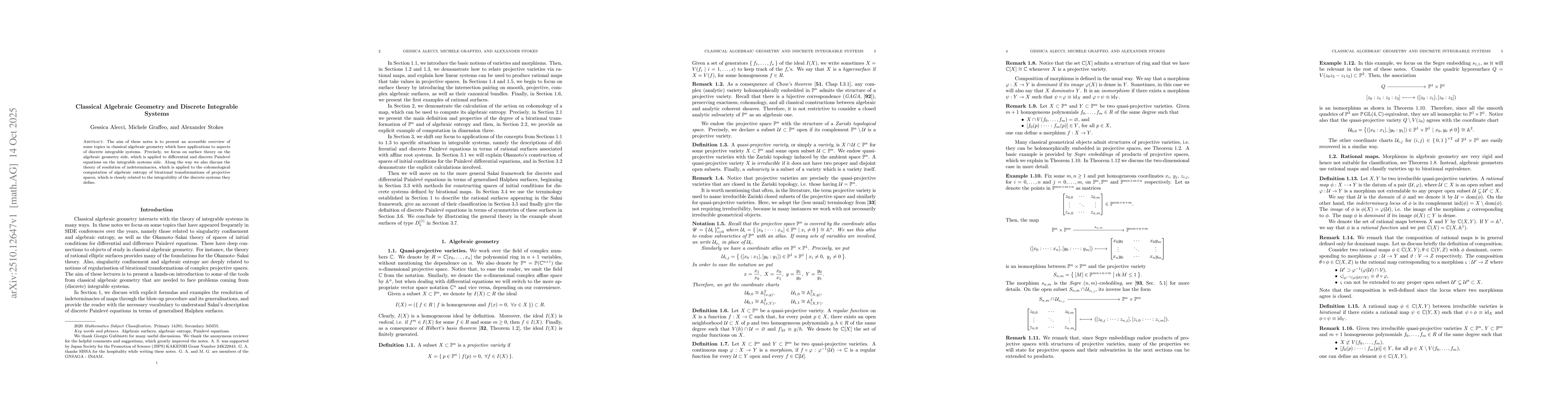 Thumbnail for Classical Algebraic Geometry and Discrete Integrable Systems