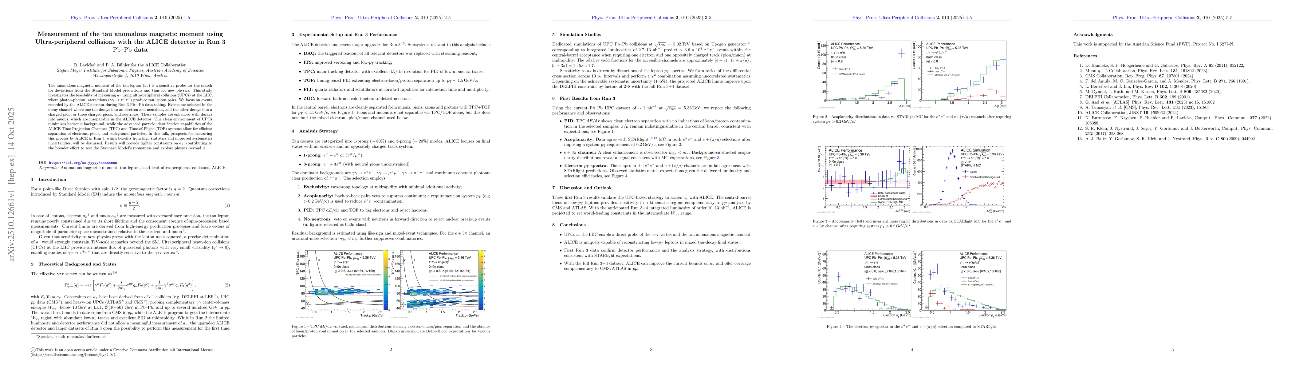 Thumbnail for Measurement of the tau anomalous magnetic moment using Ultra-peripheral
  collisions with the ALICE detector in Run 3 Pb-Pb data