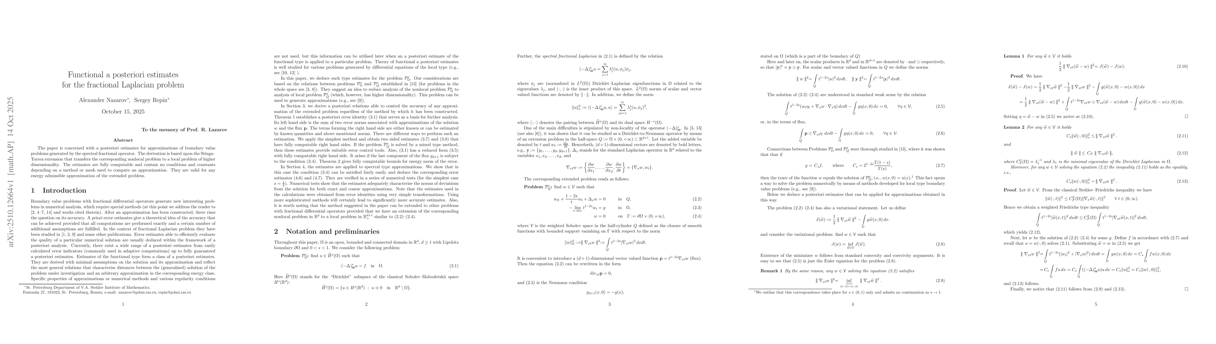 Thumbnail for Functional a posteriori estimates for the fractional Laplacian problem
