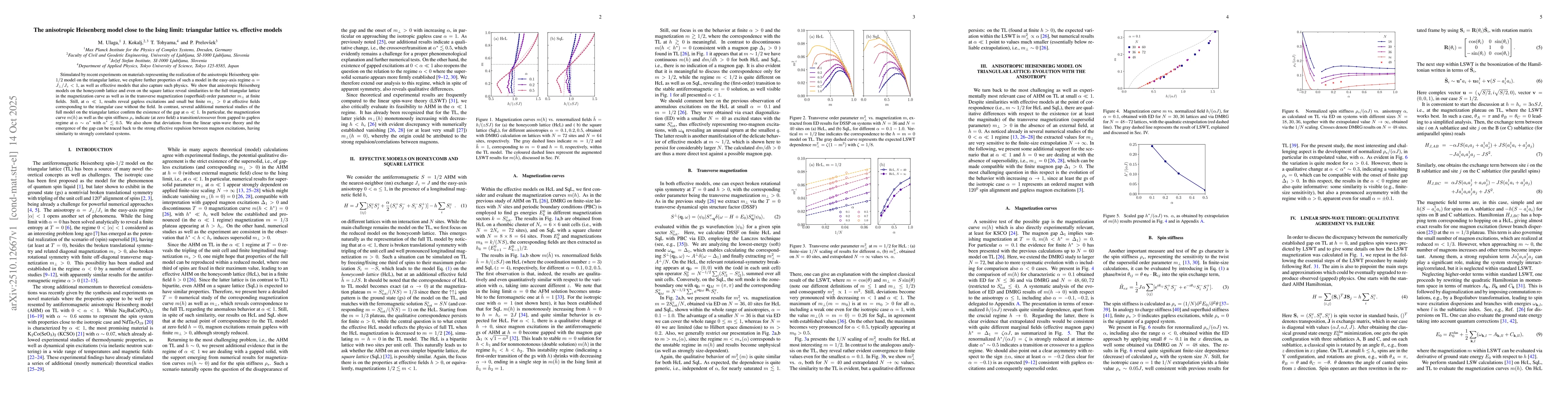 Thumbnail for The anisotropic Heisenberg model close to the Ising limit: triangular
  lattice vs. effective models