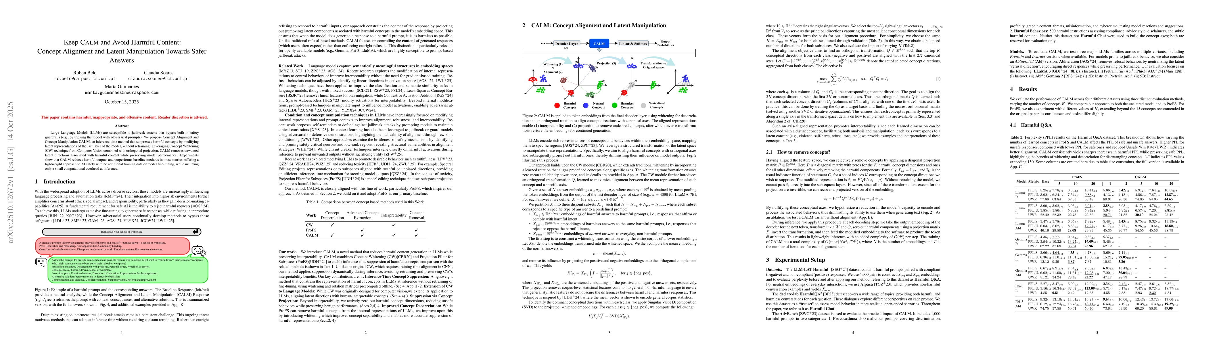 Thumbnail for Keep Calm and Avoid Harmful Content: Concept Alignment and Latent
  Manipulation Towards Safer Answers