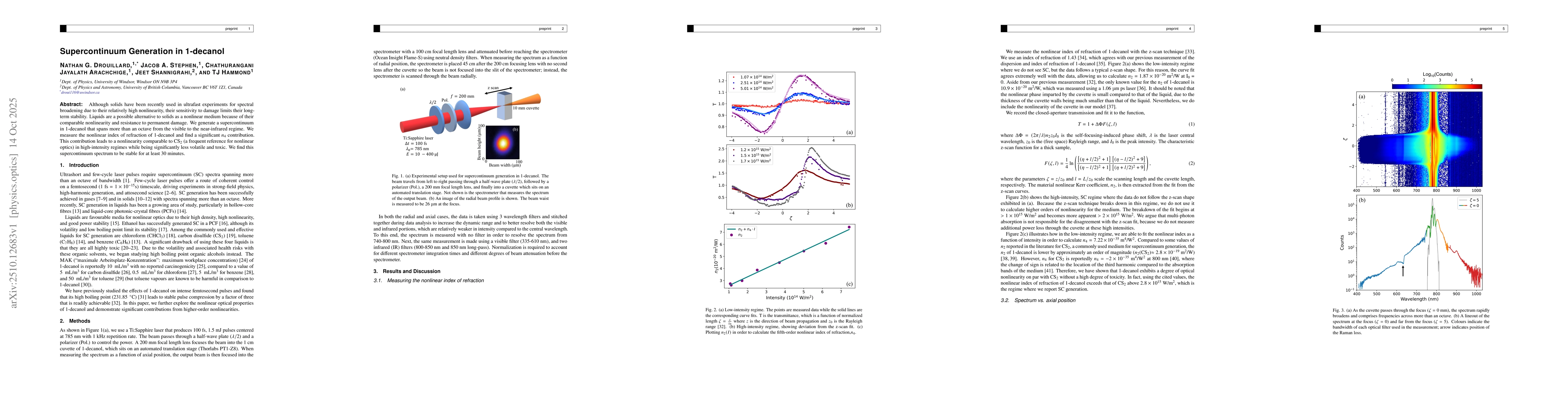 Thumbnail for Supercontinuum Generation in 1-decanol