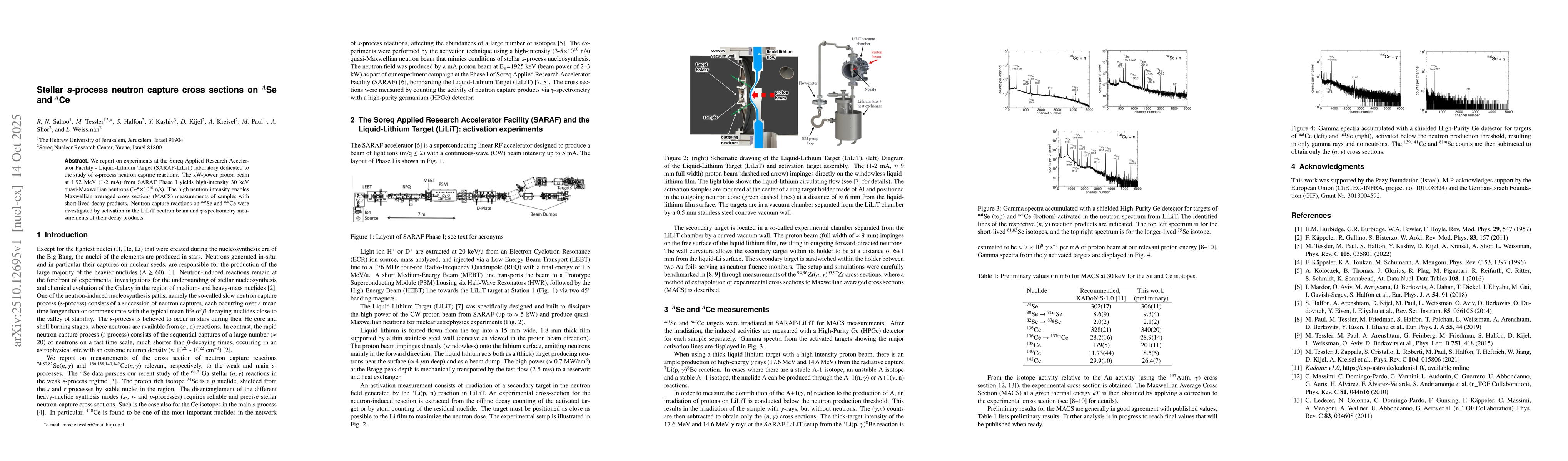 Thumbnail for Stellar s-process neutron capture cross sections on A-Se and A-Ce