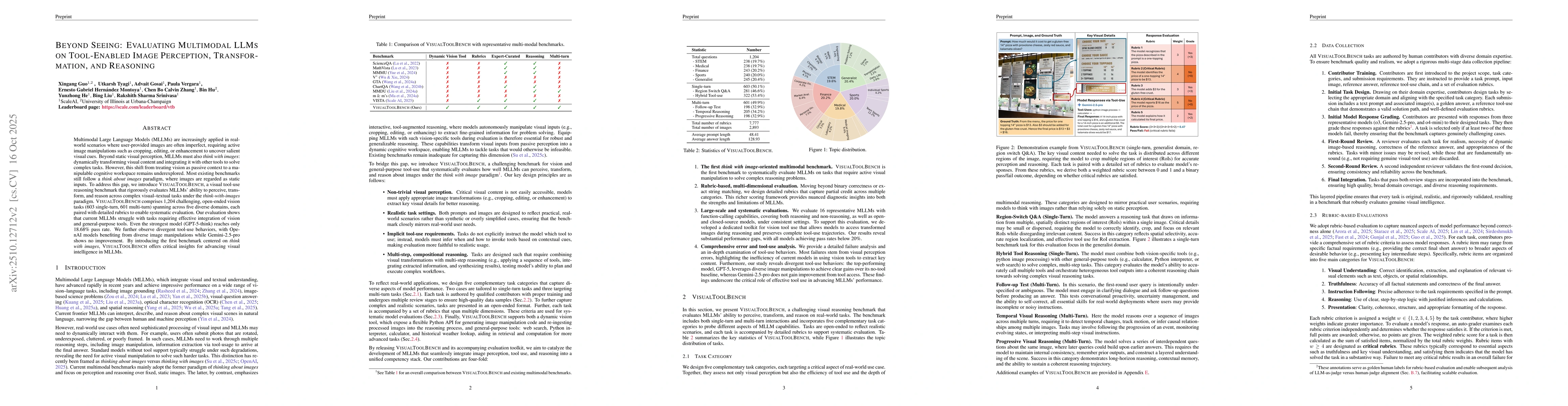 Thumbnail for Beyond Seeing: Evaluating Multimodal LLMs on Tool-Enabled Image
  Perception, Transformation, and Reasoning