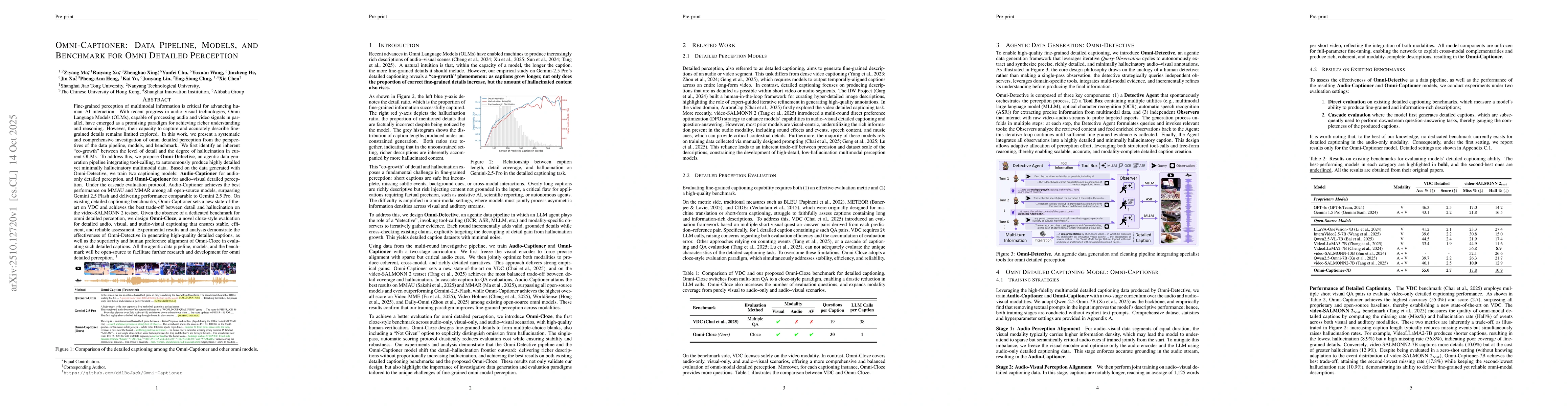 Thumbnail for Omni-Captioner: Data Pipeline, Models, and Benchmark for Omni Detailed
  Perception