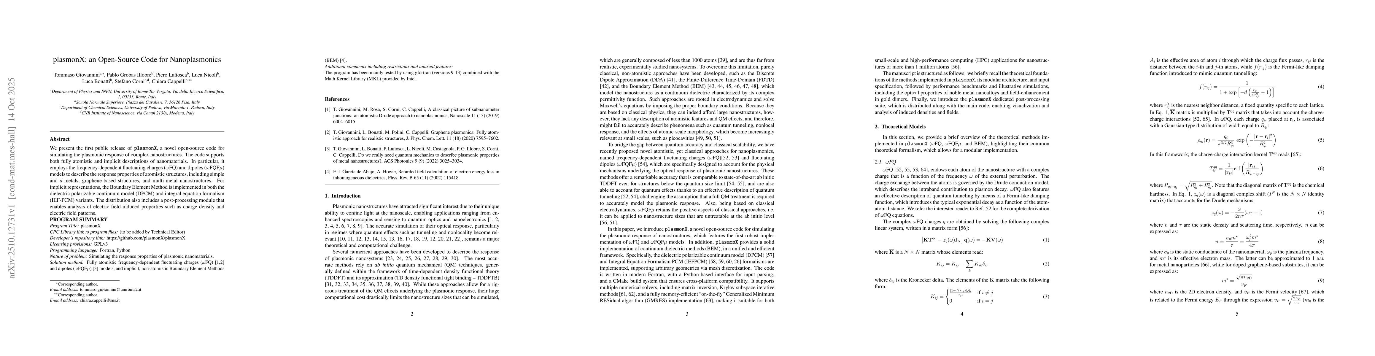 Thumbnail for plasmonX: an Open-Source Code for Nanoplasmonics