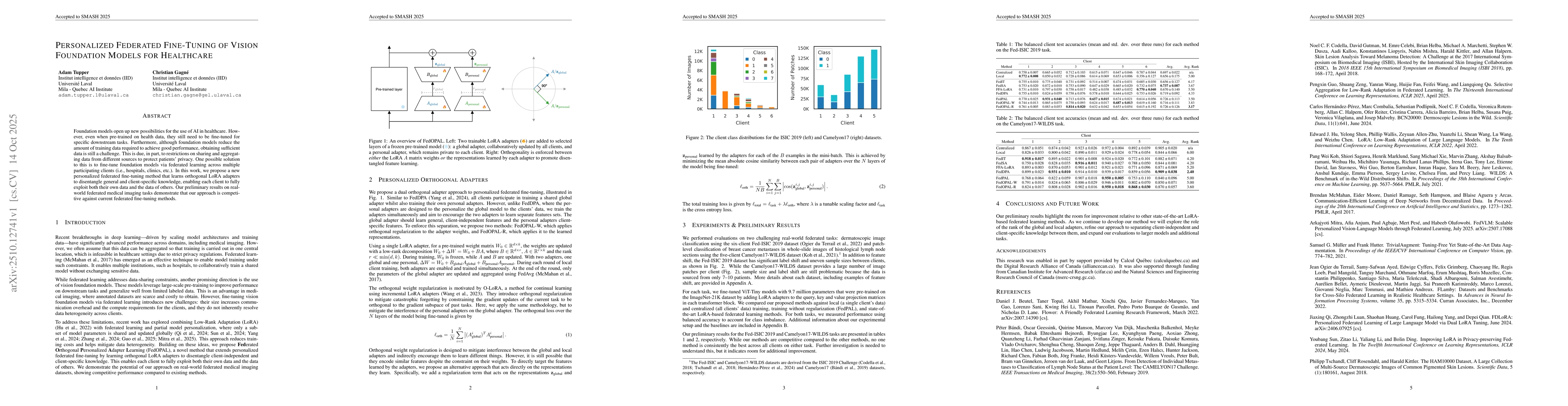 Thumbnail for Personalized Federated Fine-Tuning of Vision Foundation Models for
  Healthcare