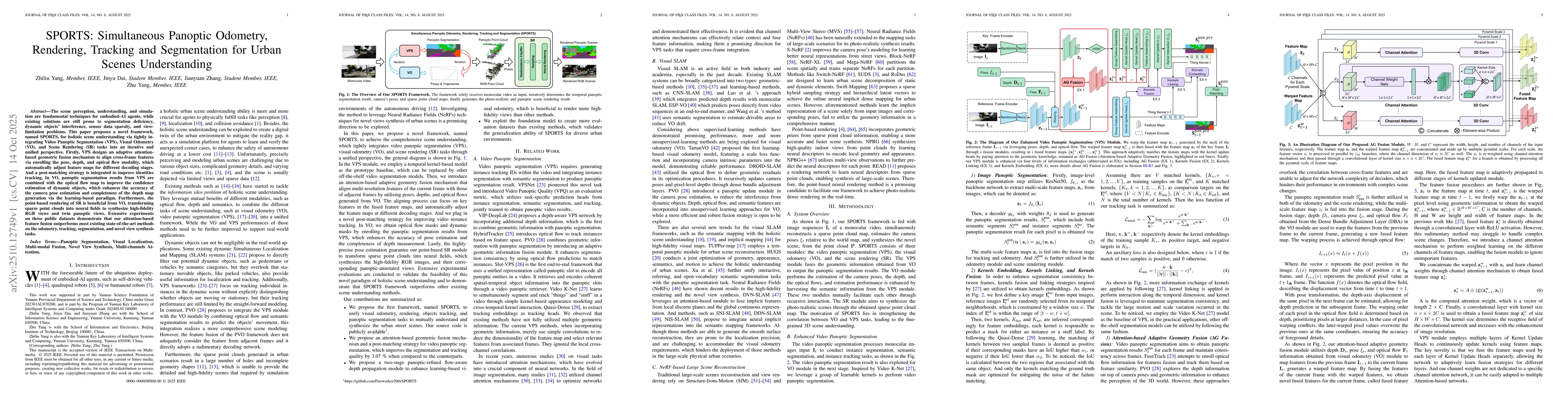 Thumbnail for SPORTS: Simultaneous Panoptic Odometry, Rendering, Tracking and
  Segmentation for Urban Scenes Understanding