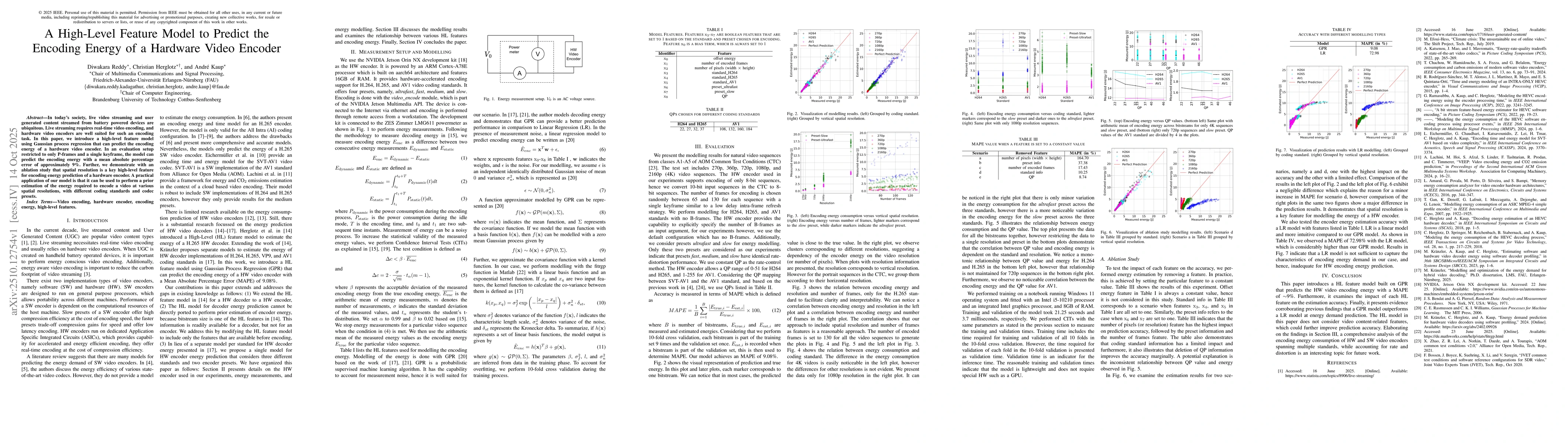 Thumbnail for A High-Level Feature Model to Predict the Encoding Energy of a Hardware
  Video Encoder