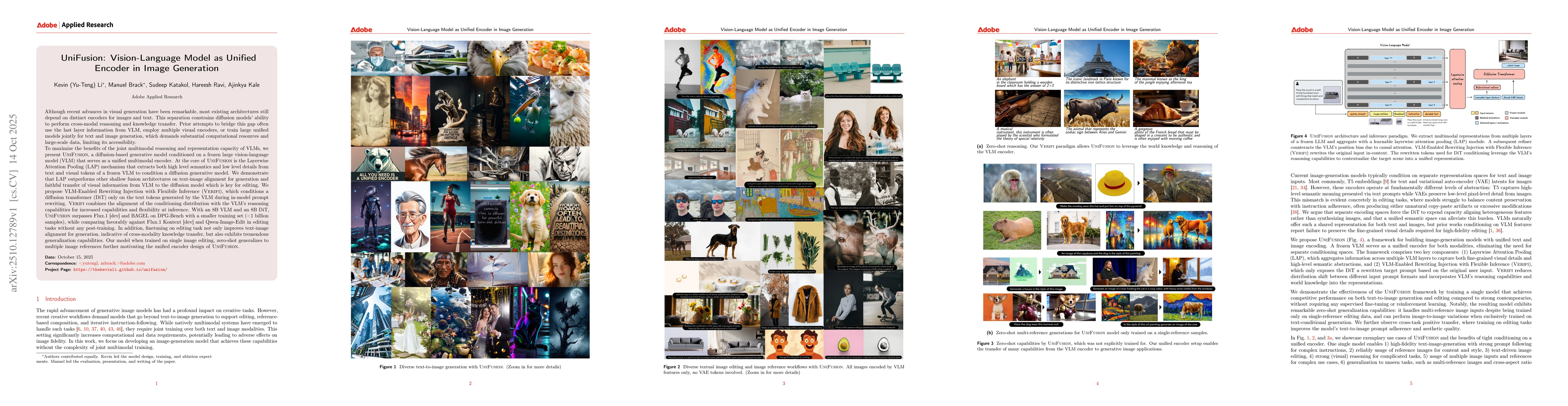 Thumbnail for UniFusion: Vision-Language Model as Unified Encoder in Image Generation